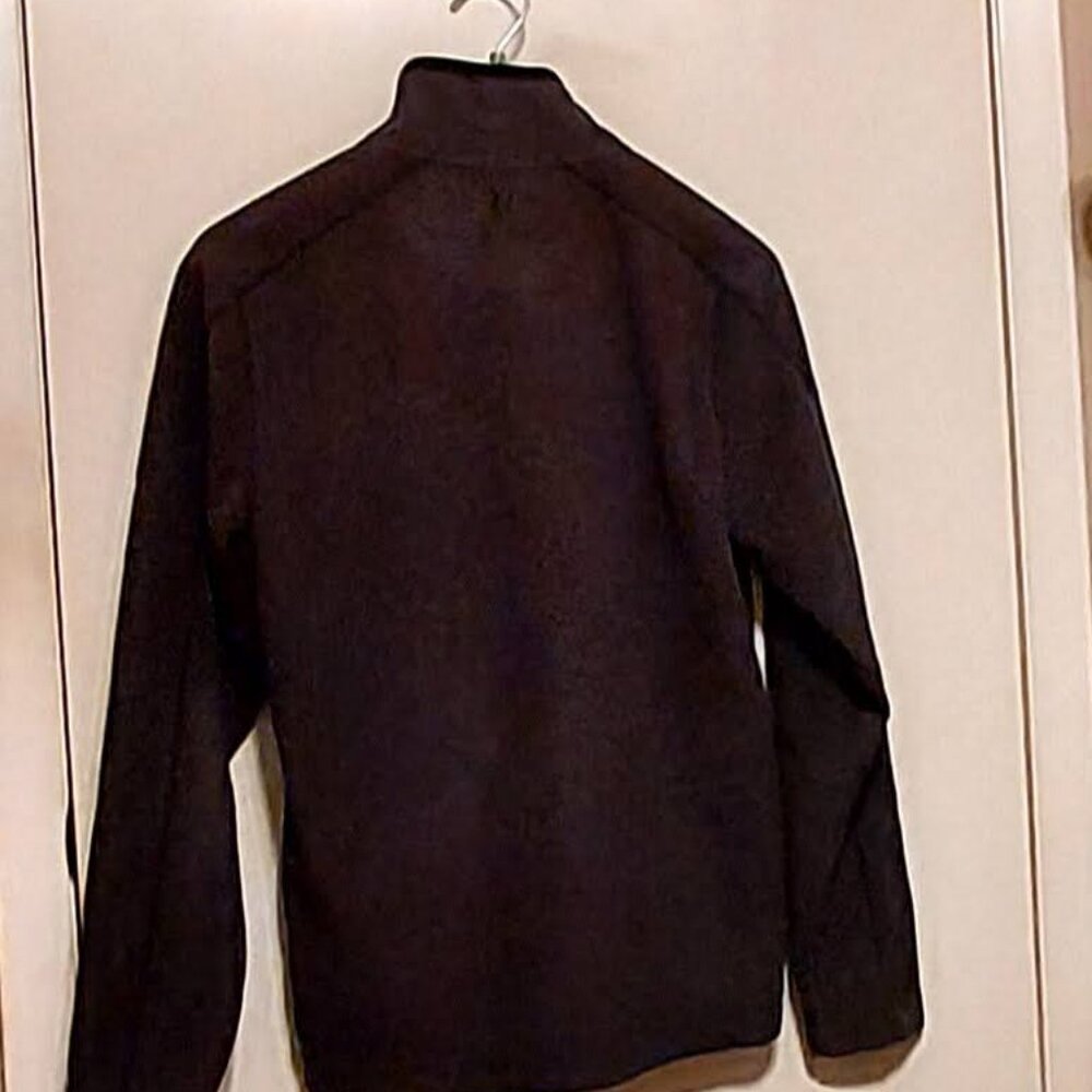 White Sierra Mens Black Fleece Pullover Polo Sz M Long Sleeve Zip